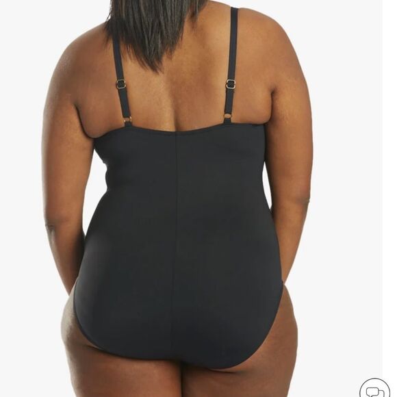 La Blanca Island Goddess Lingerie One Piece Swimsuit, Black, Size 22W, NWT - Picture 2 of 8